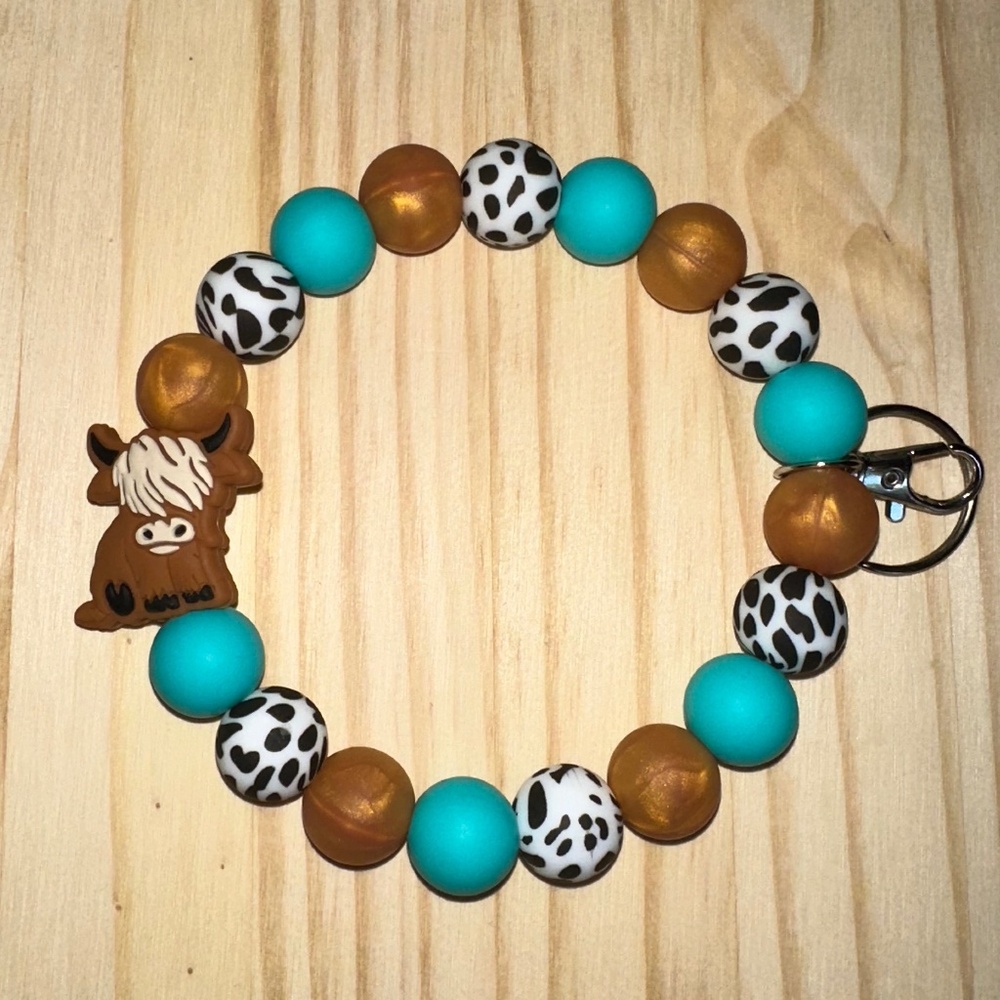 Beaded Wristlet Keychain - Silicone